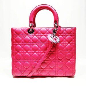 Authentic Christian Dior Hand Bag Pink Leather mn1522-012426